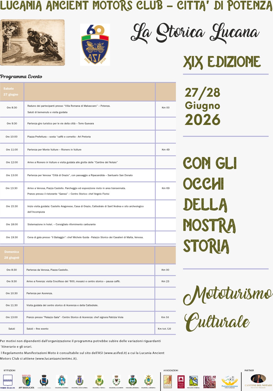 LOCANDINA UFFICIALE LA STORICA LUCANA 2026